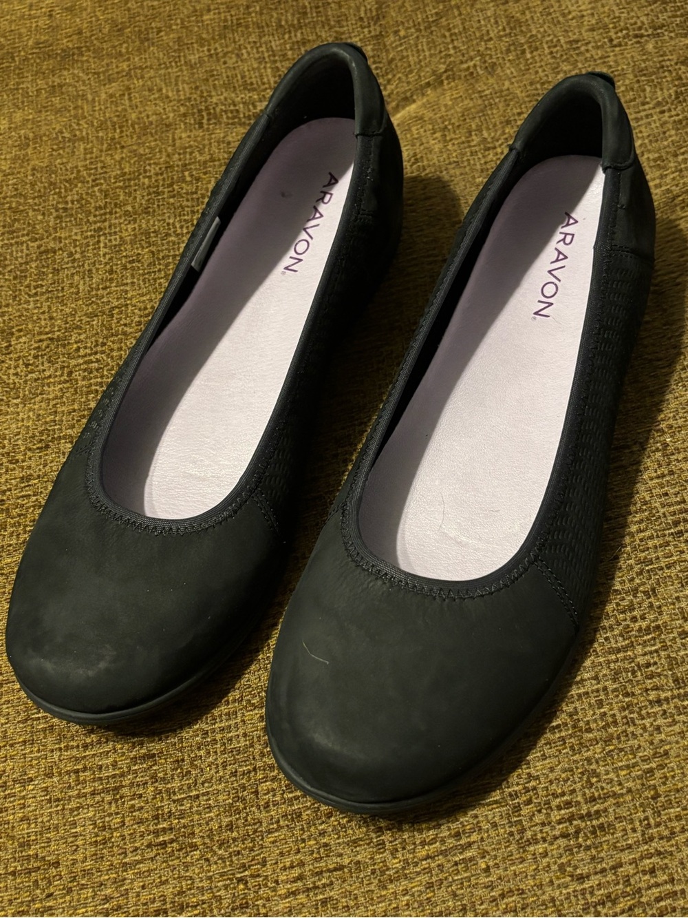 Women’s Size 11 Aravon Ballet Flats, Black, NIB